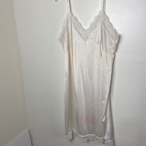 Vintage White Slip Dress with Lace size 14B